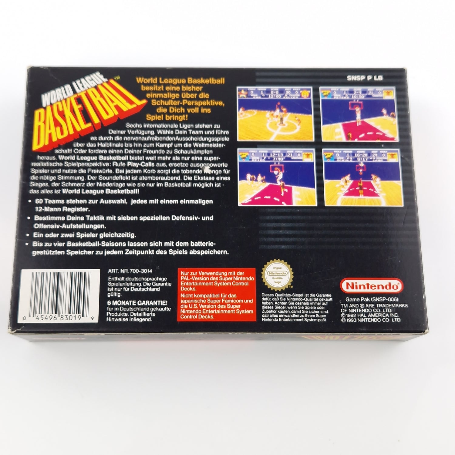 Super Nintendo Spiel : World League Basketball - SNES Modul Anleitung OVP PAL