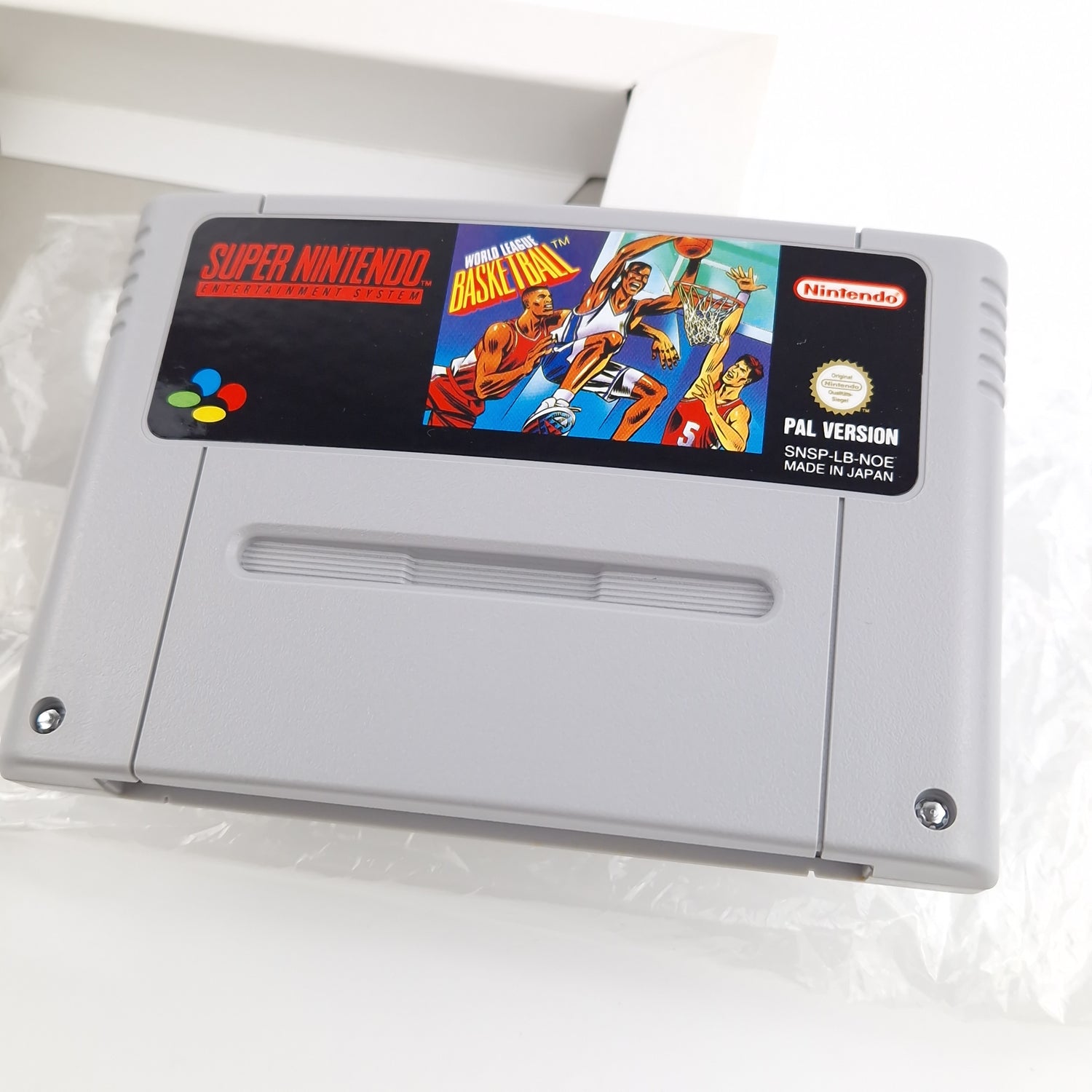 Super Nintendo Spiel : World League Basketball - SNES Modul Anleitung OVP PAL