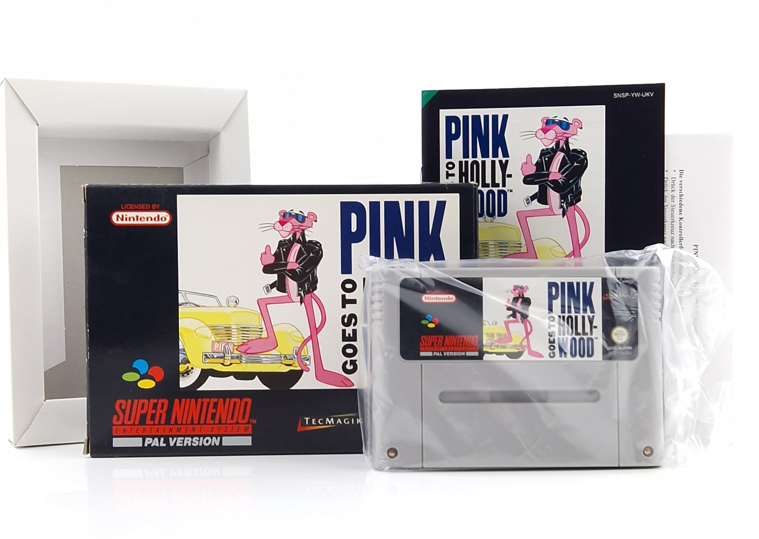 Super Nintendo Spiel : Pink Goes to Hollywood - SNES Modul Anleitung OVP PAL UKV