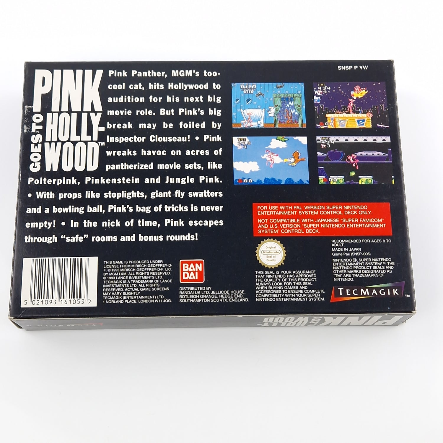 Super Nintendo Spiel : Pink Goes to Hollywood - SNES Modul Anleitung OVP PAL UKV