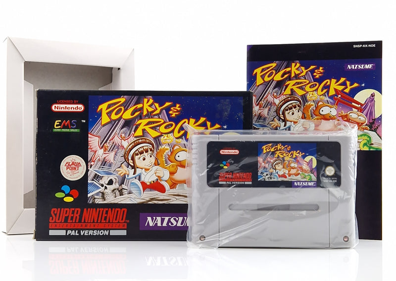 Super Nintendo Spiel : Pocky & Rocky - SNES Modul Anleitung OVP cib | PAL NOE