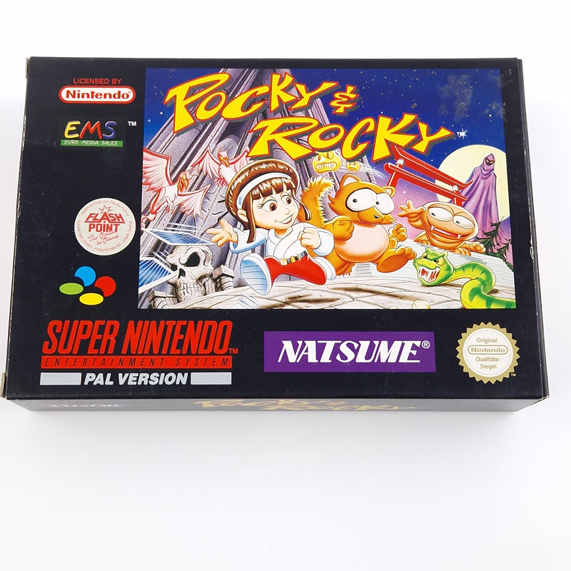 Super Nintendo Spiel : Pocky & Rocky - SNES Modul Anleitung OVP cib | PAL NOE