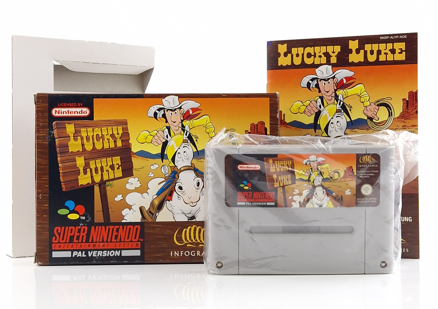 Super Nintendo Spiel : Lucky Luke - SNES Modul Anleitung OVP cib | PAL NOE