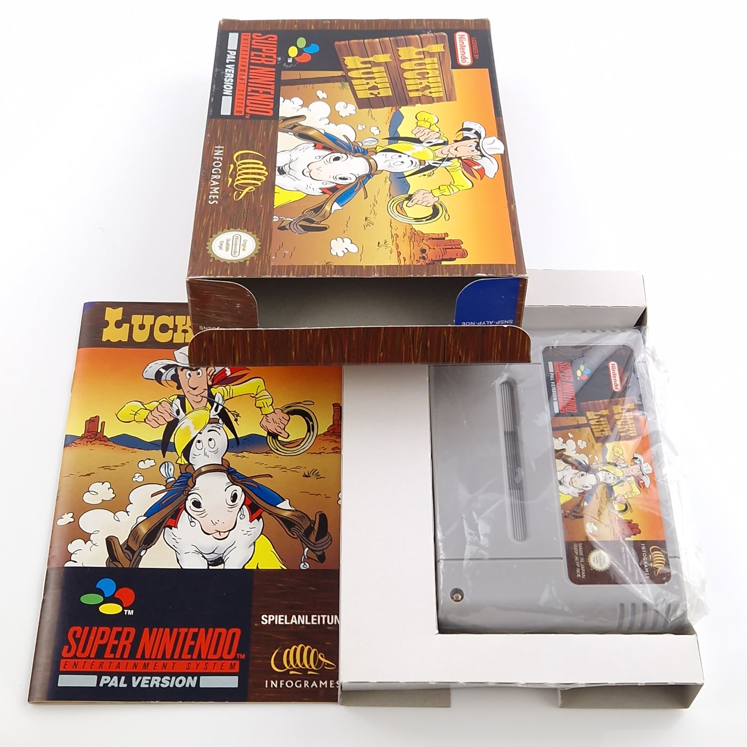 Super Nintendo Spiel : Lucky Luke - SNES Modul Anleitung OVP cib | PAL NOE