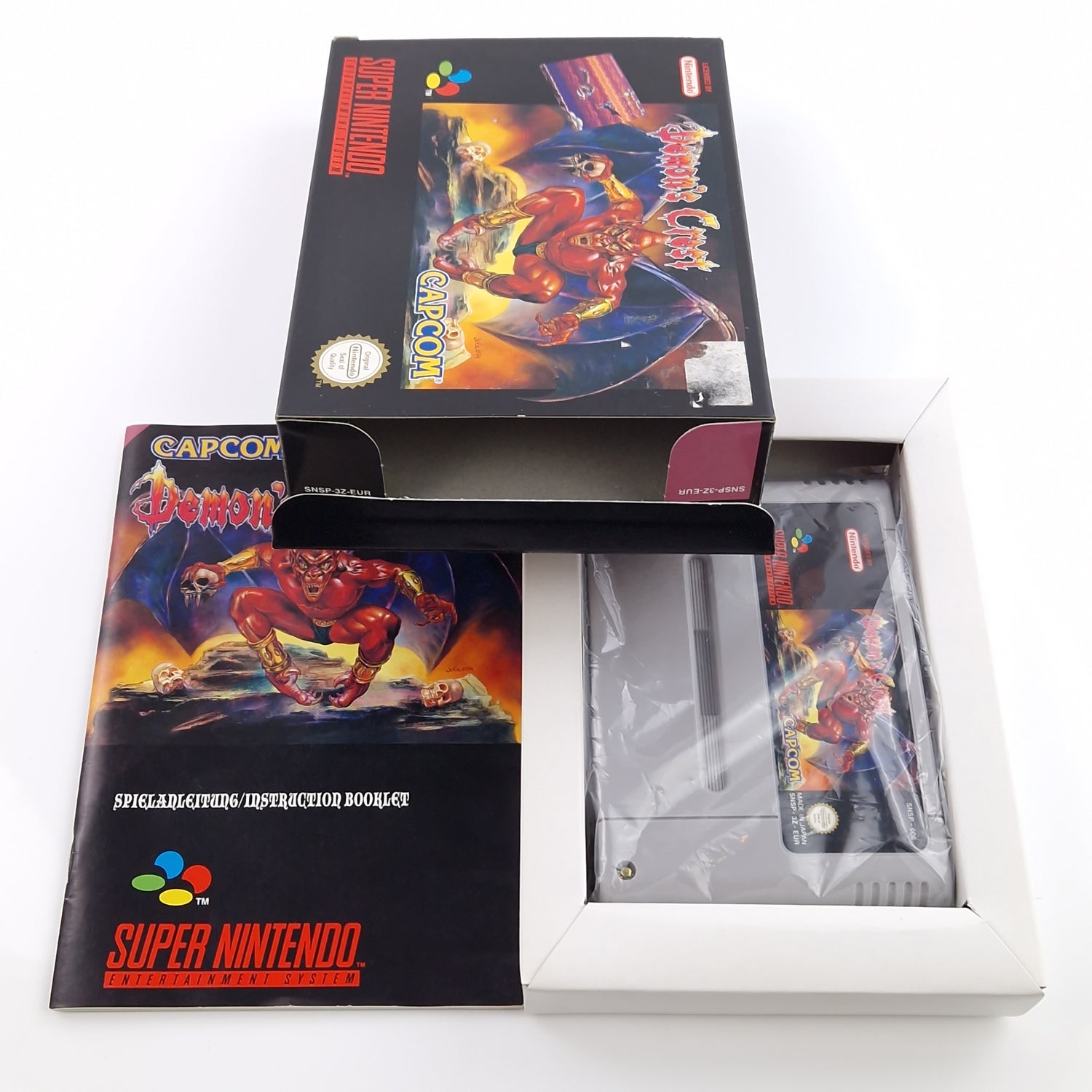 Super Nintendo Spiel : Demons Crest - SNES Modul Anleitung OVP cib | PAL EUR