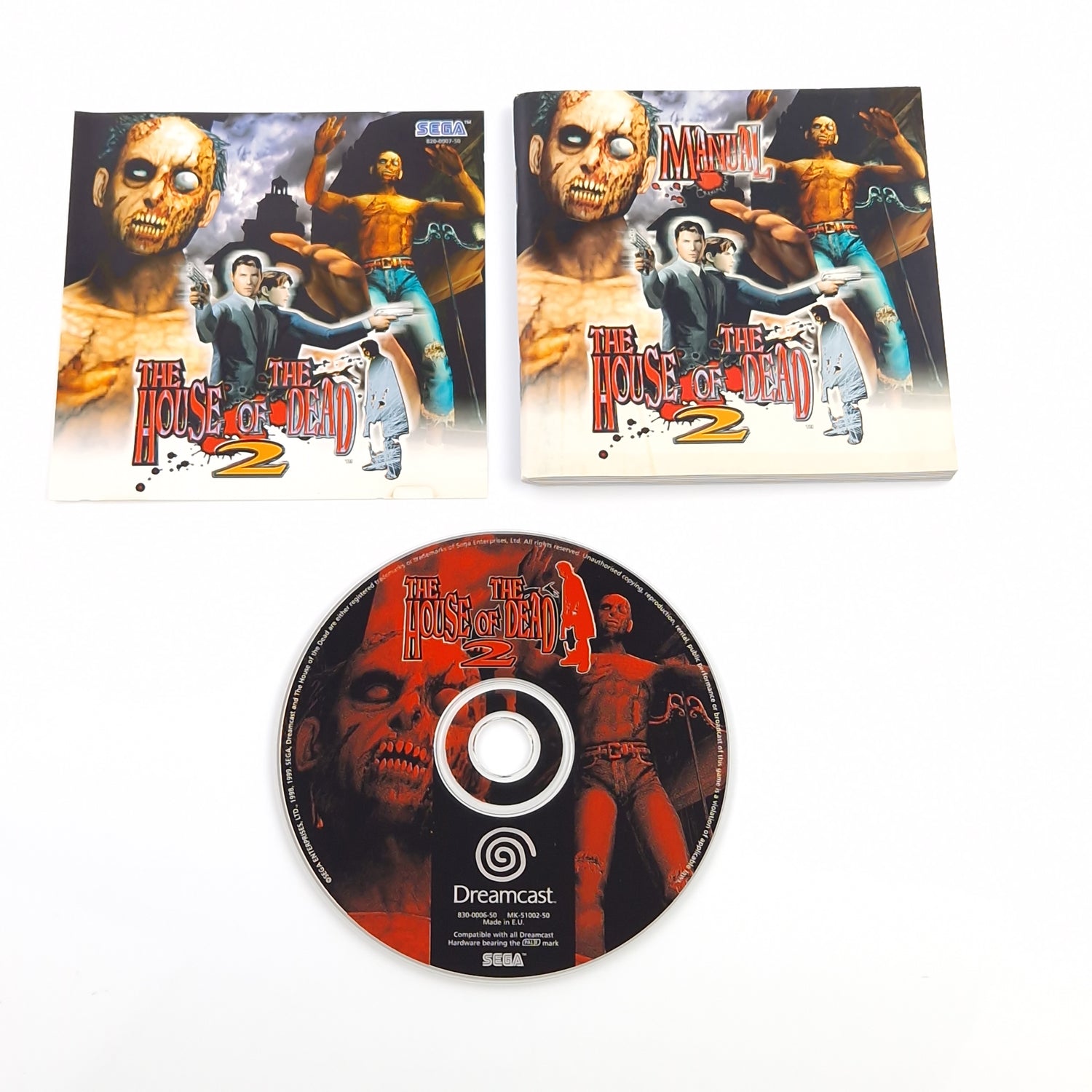 Sega Dreamcast Spiel : The House of the Dead 2 - CD Disk Frontcover Anleitung DC