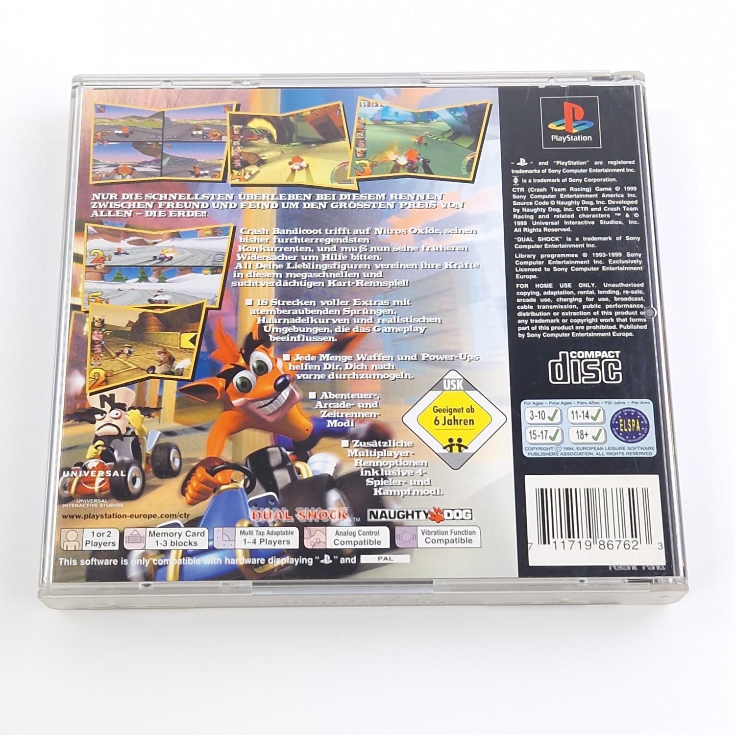 Playstation 1 Spiel : CTR Crash Team Racing - Sony PS1 CD Anleitung OVP PAL