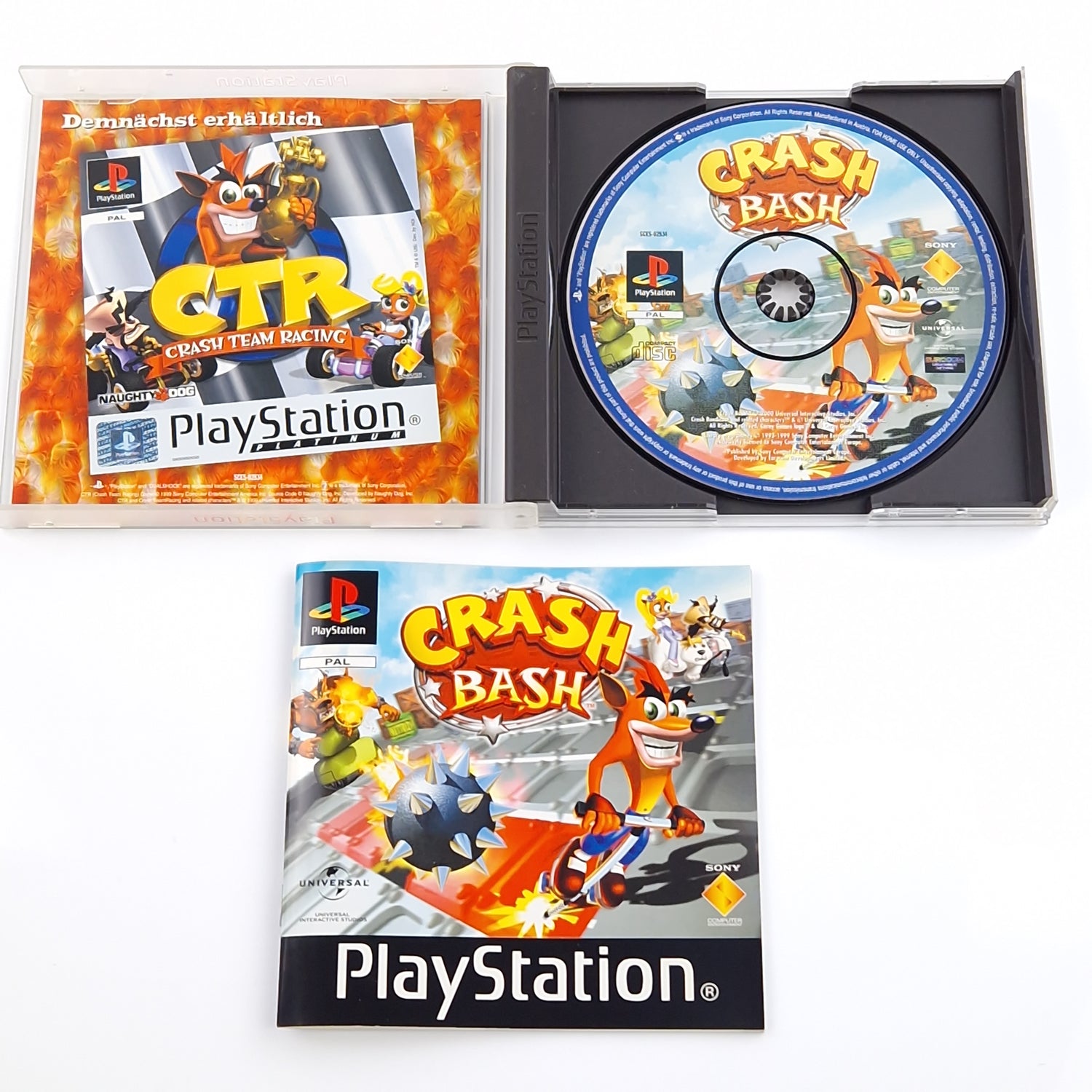 Playstation 1 Spiel : Crash Bash - Sony PS1 CD Anleitung OVP PAL C. Bandicoot