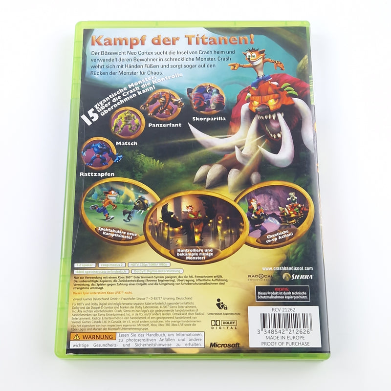 Xbox 360 Spiel : Crash of the Titans - Microsoft CD Disk Anleitung OVP PAL