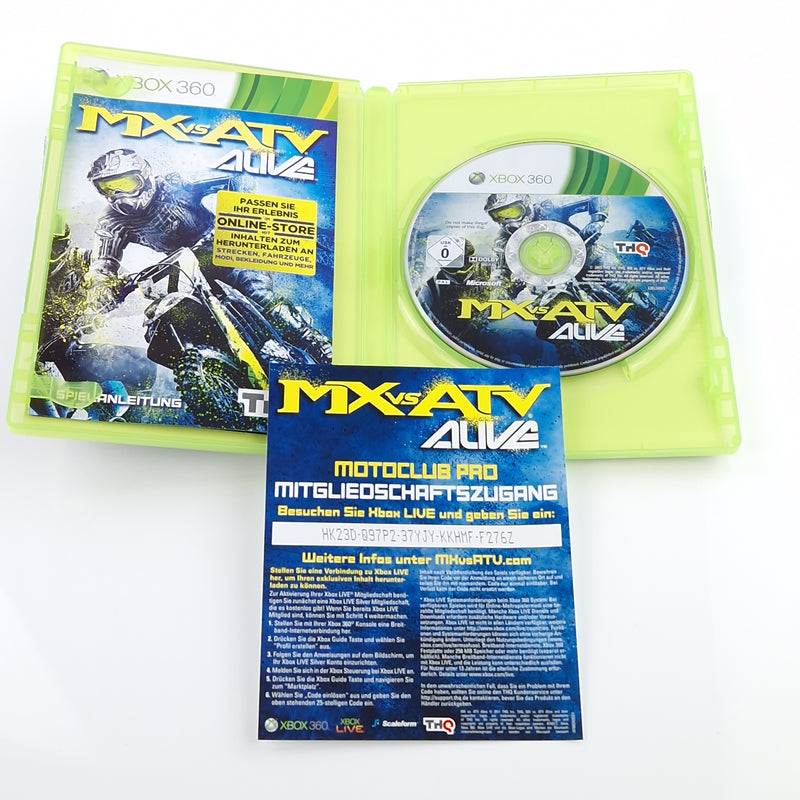 Xbox 360 Spiel : MX vs ATV Alive - CD Disk Anleitung OVP | Microsoft dt. PAL