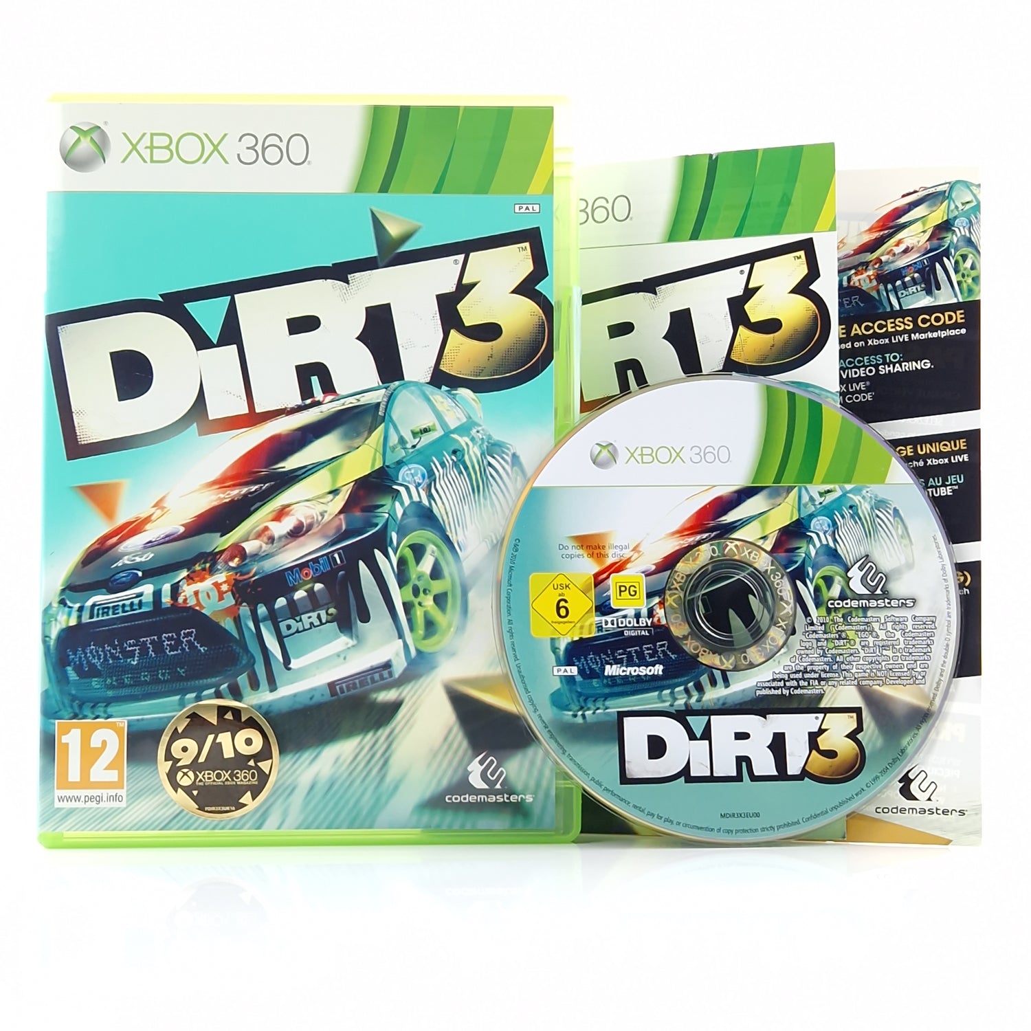 Xbox 360 Spiel : Dirt 3 - CD Disk Anleitung OVP | Microsoft dt. PAL Autorennen