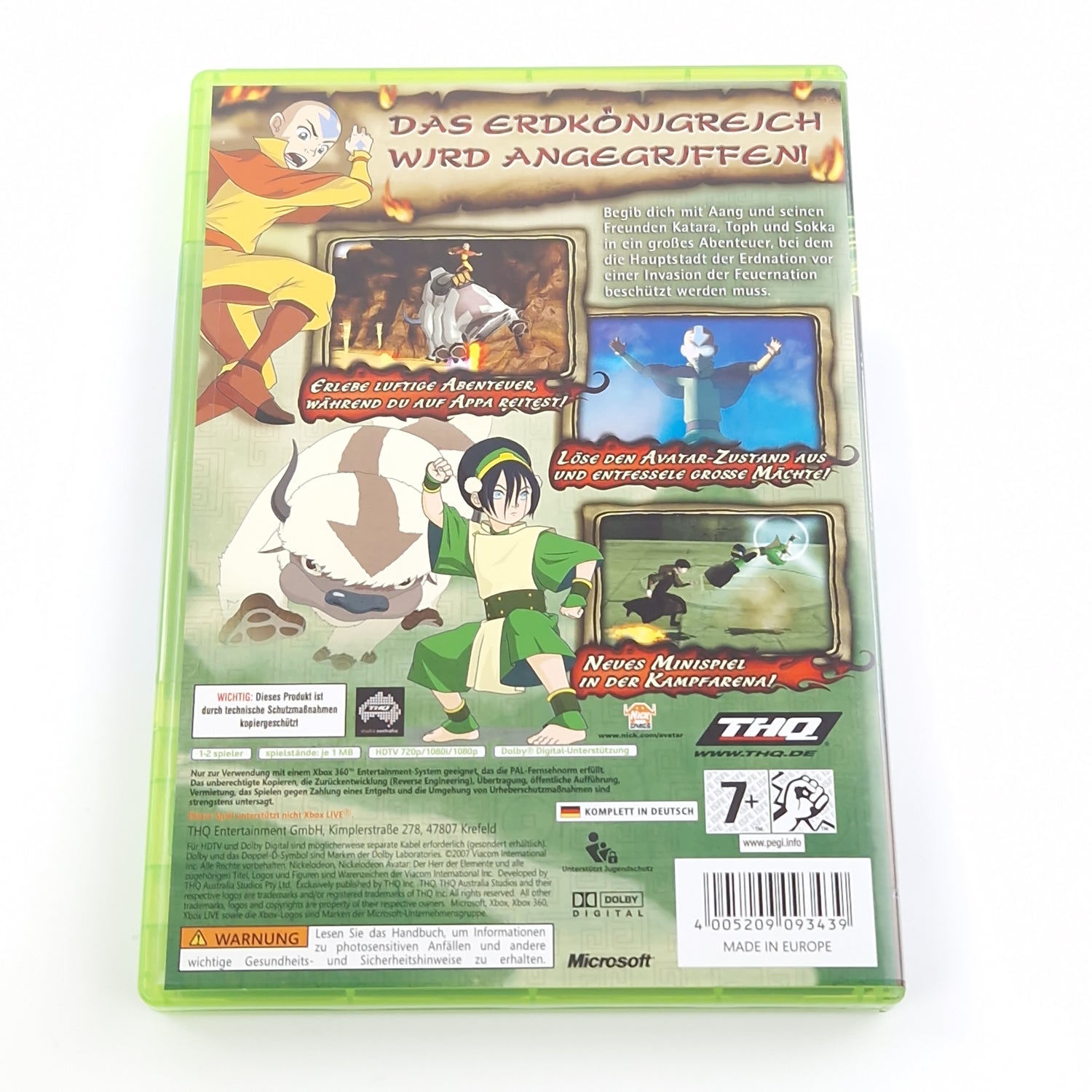 Xbox 360 Spiel : Avatar Der Herr der Elemente Die Erde Brennt - CD Anleitung OVP