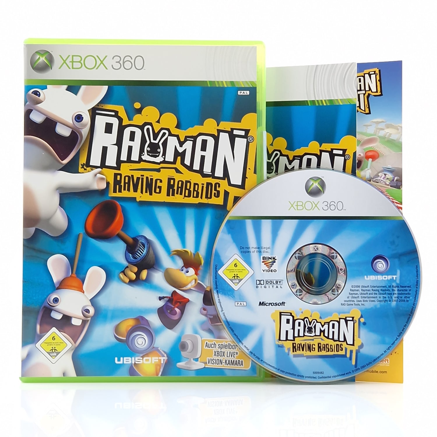 Xbox 360 Spiel : Rayman Raving Rabbids - CD Disk Anleitung OVP | Microsoft PAL