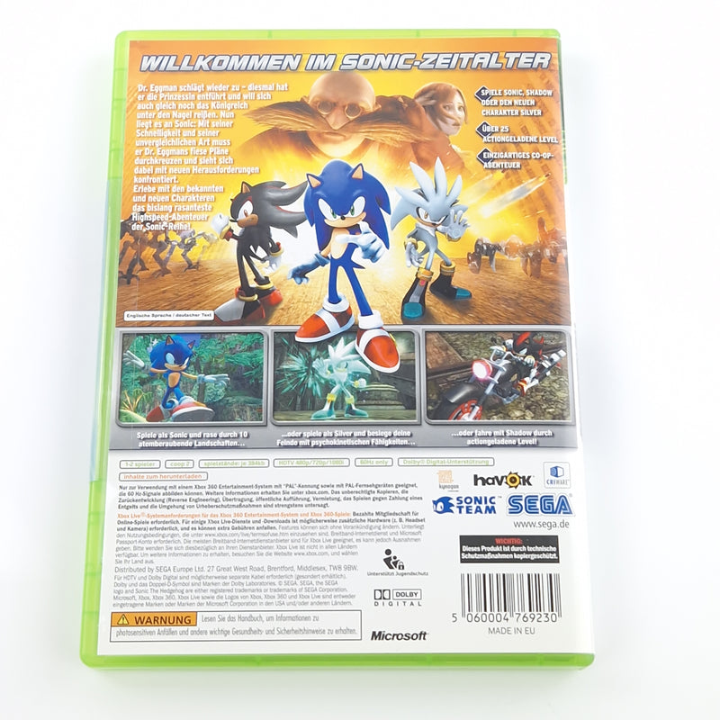 Xbox 360 Spiel : Sonic The Hedgehog - CD Disk Anleitung OVP | PAL Microsoft