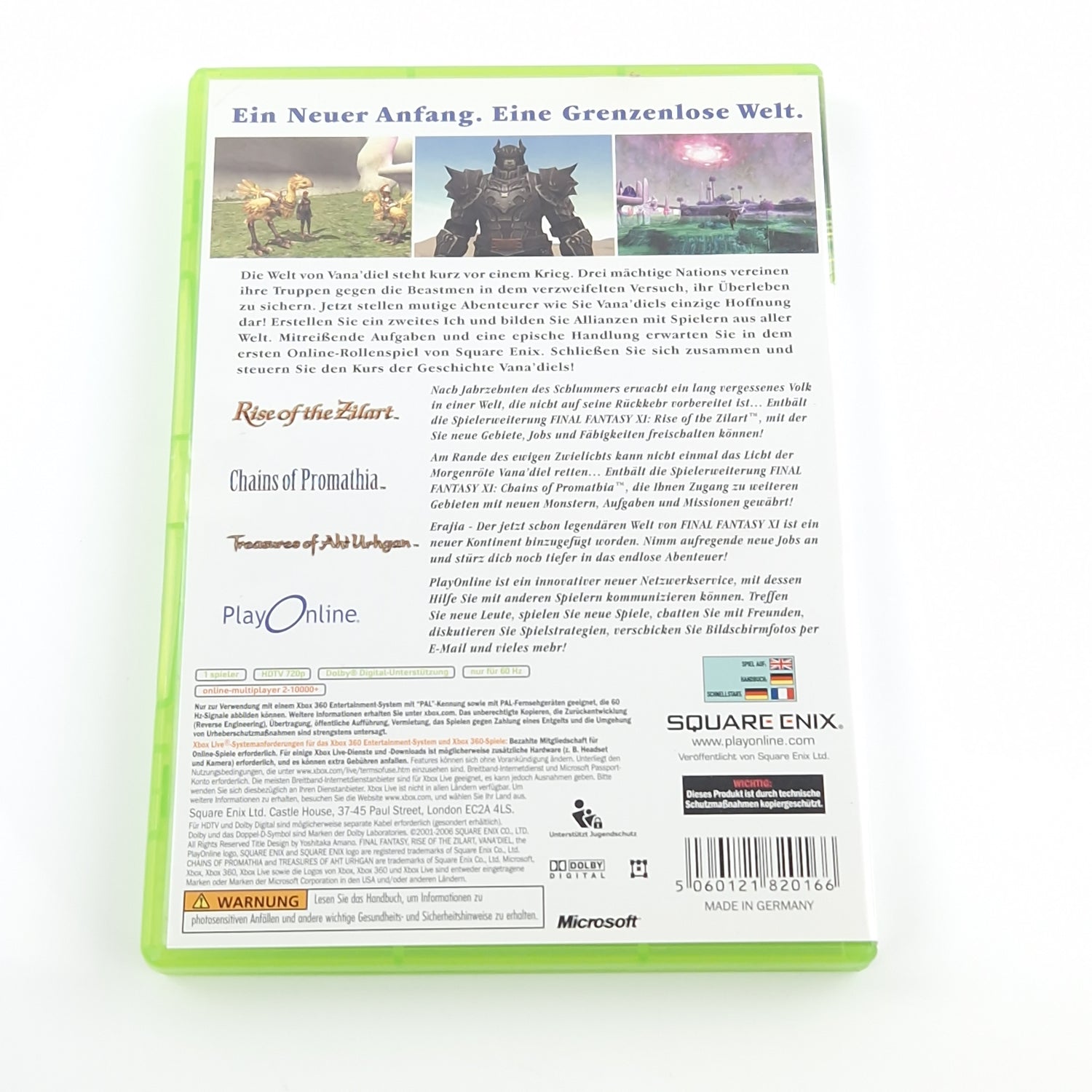 Xbox 360 Spiel : Final Fantasy XI Online - CD Anleitung OVP PAL Microsoft