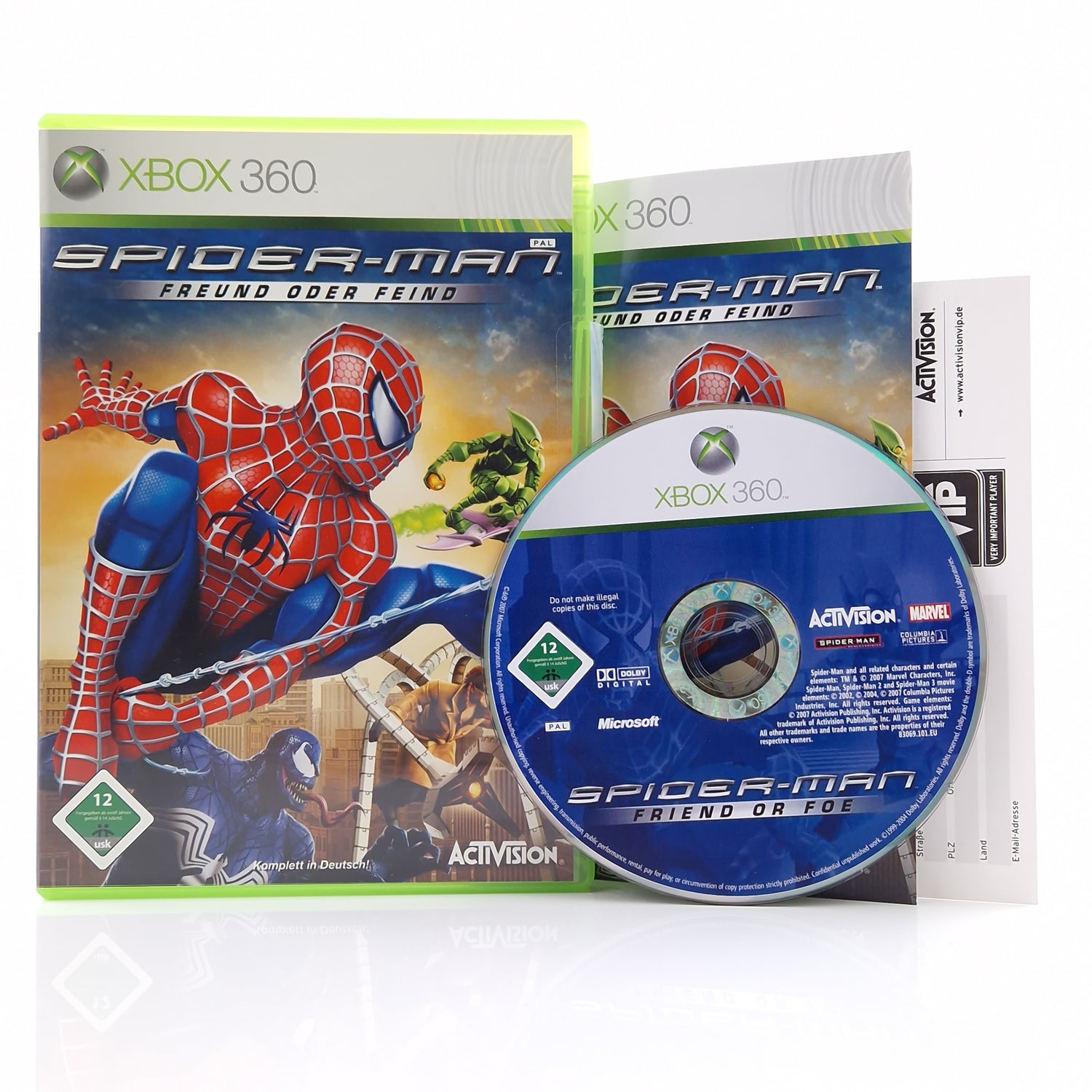 Xbox 360 Spiel : Spider-Man Freund oder Feind - CD Anleitung OVP PAL Microsoft