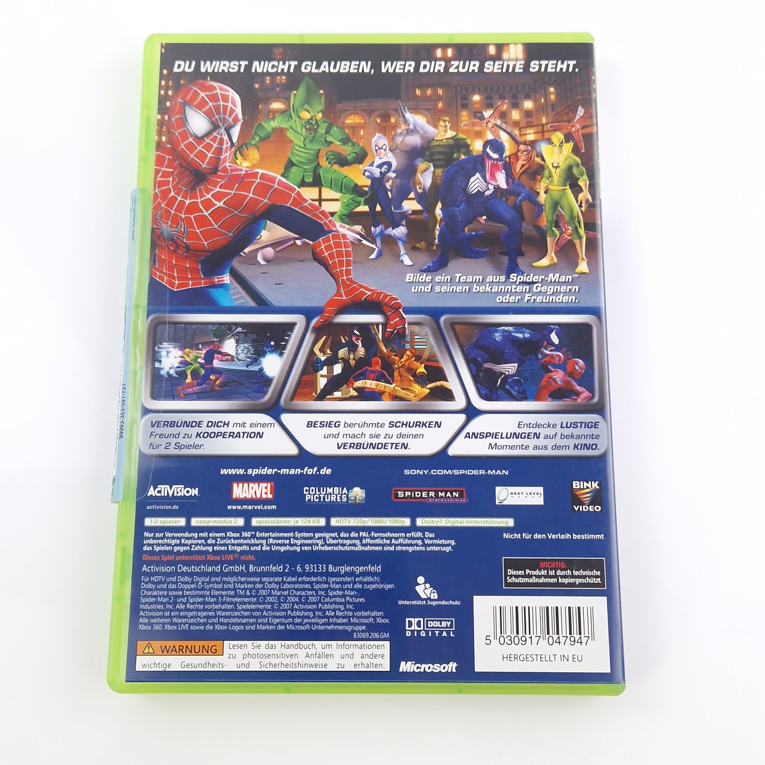 Xbox 360 Spiel : Spider-Man Freund oder Feind - CD Anleitung OVP PAL Microsoft