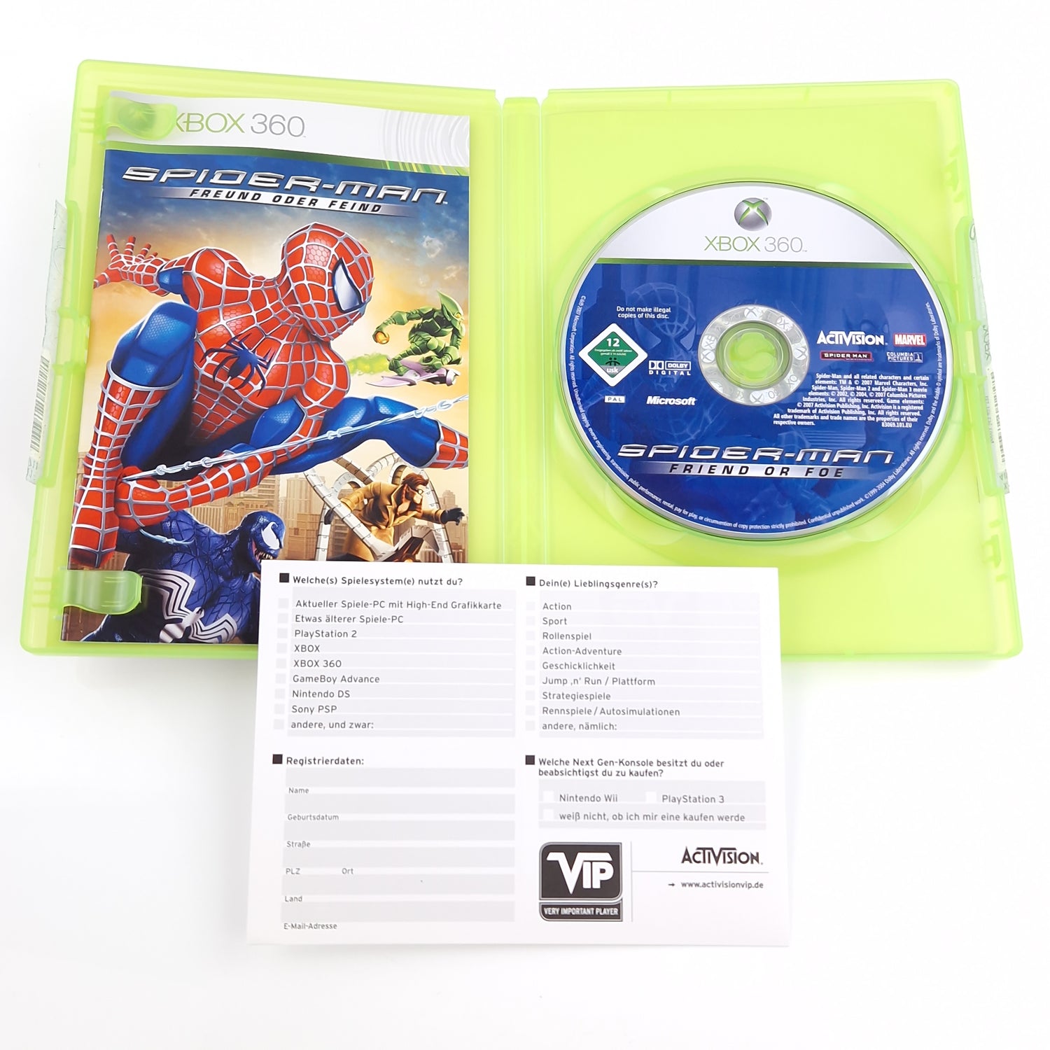 Xbox 360 Spiel : Spider-Man Freund oder Feind - CD Anleitung OVP PAL Microsoft