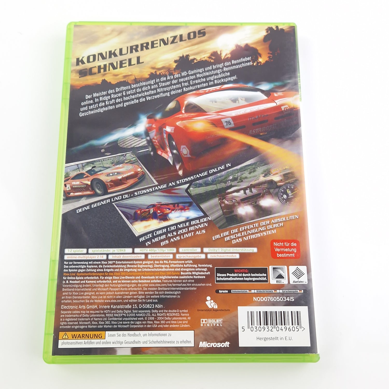 Xbox 360 Spiel : Ridge Racer 6 - CD Anleitung OVP PAL Microsoft