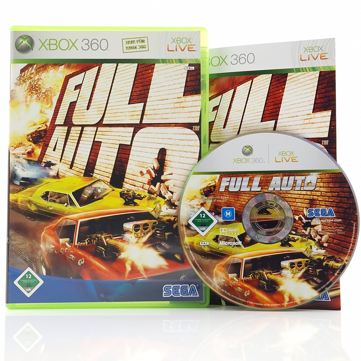 Xbox 360 Spiel : Full Auto - CD Anleitung OVP PAL Microsoft Autorennen