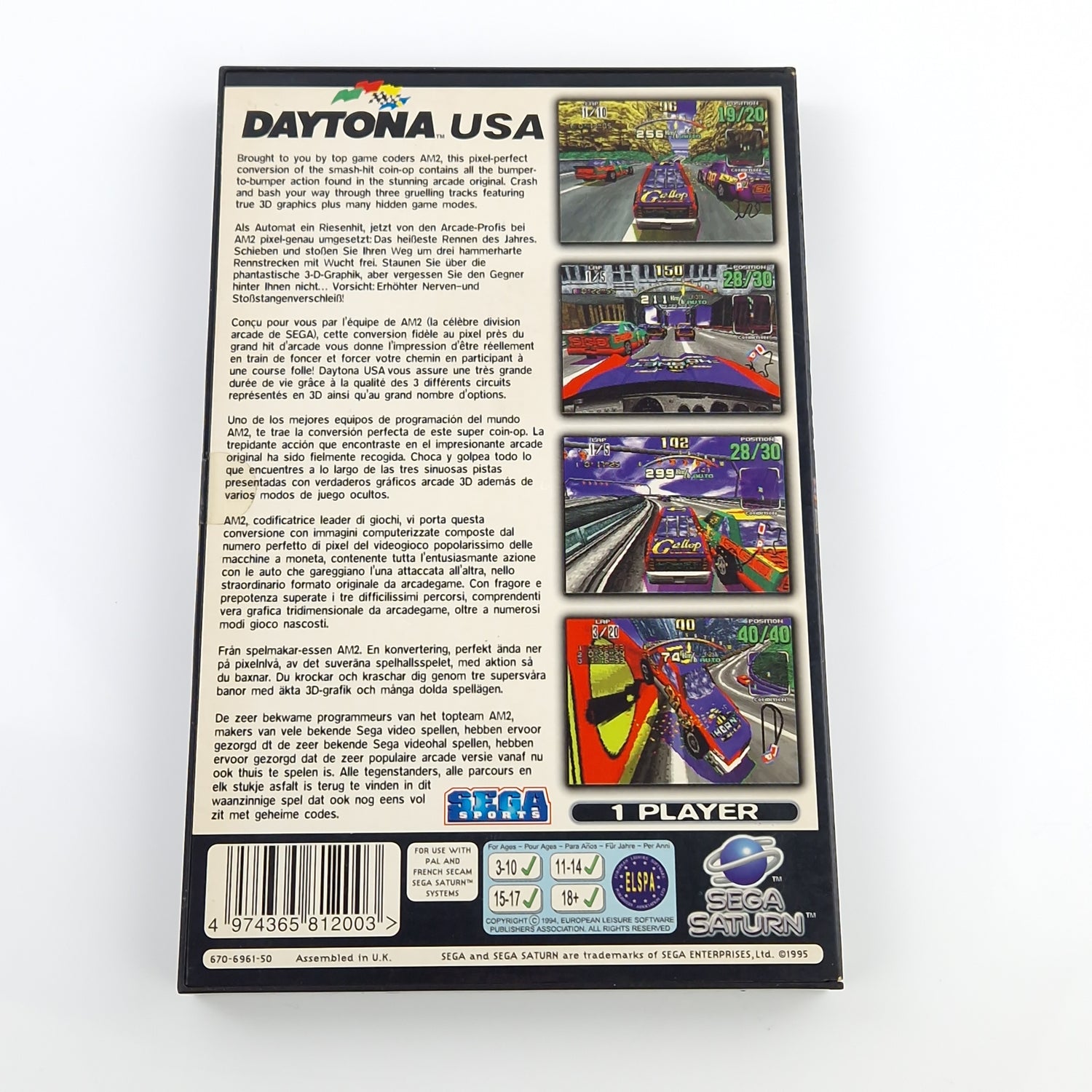 Sega Saturn Spiel : Daytona USA - CD Disk OVP ohne Anleitung / PAL Game