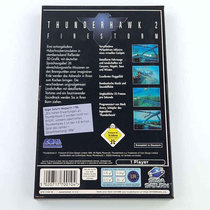 Sega Saturn Spiel : Firestorm Thunderhawk 2  - CD Disk OVP Anleitung PAL [2]