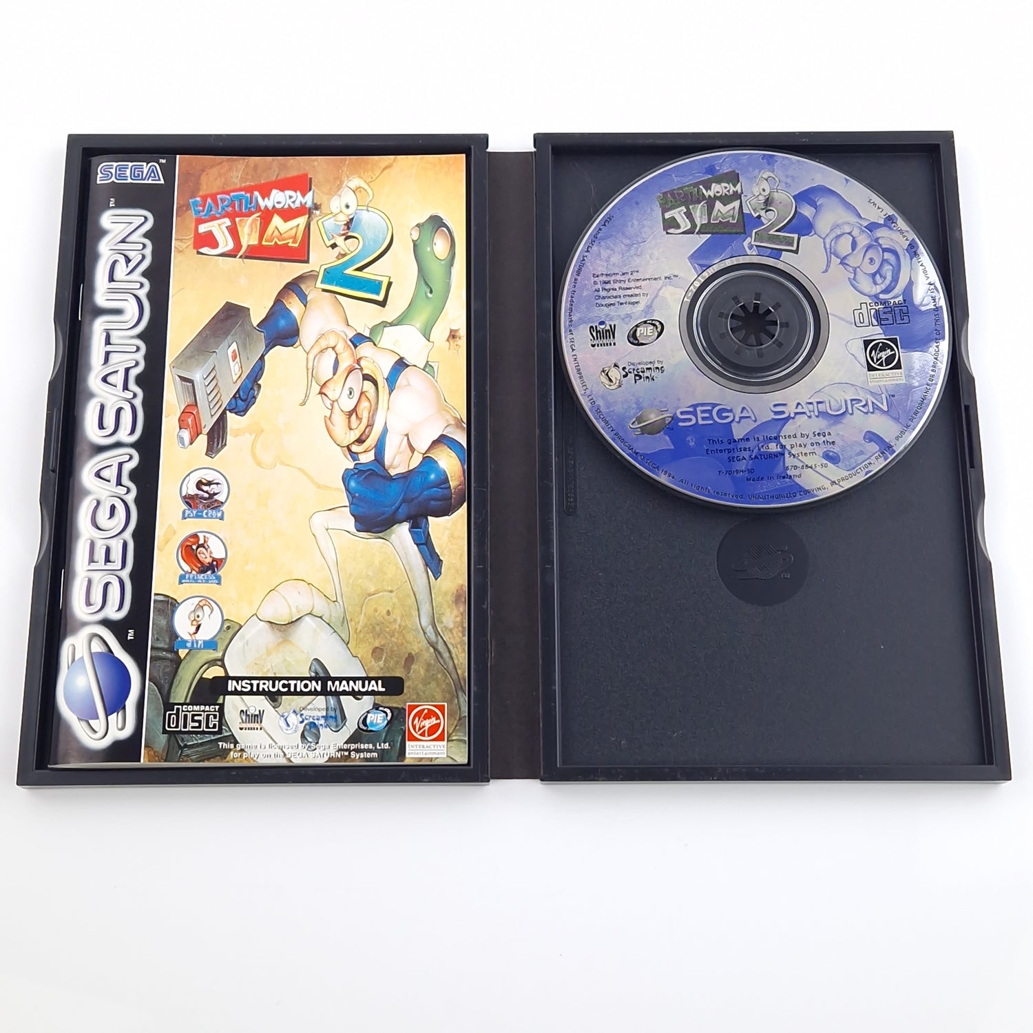 Sega Saturn Spiel : Earthworm Jim 2 - CD Disk OVP Anleitung PAL