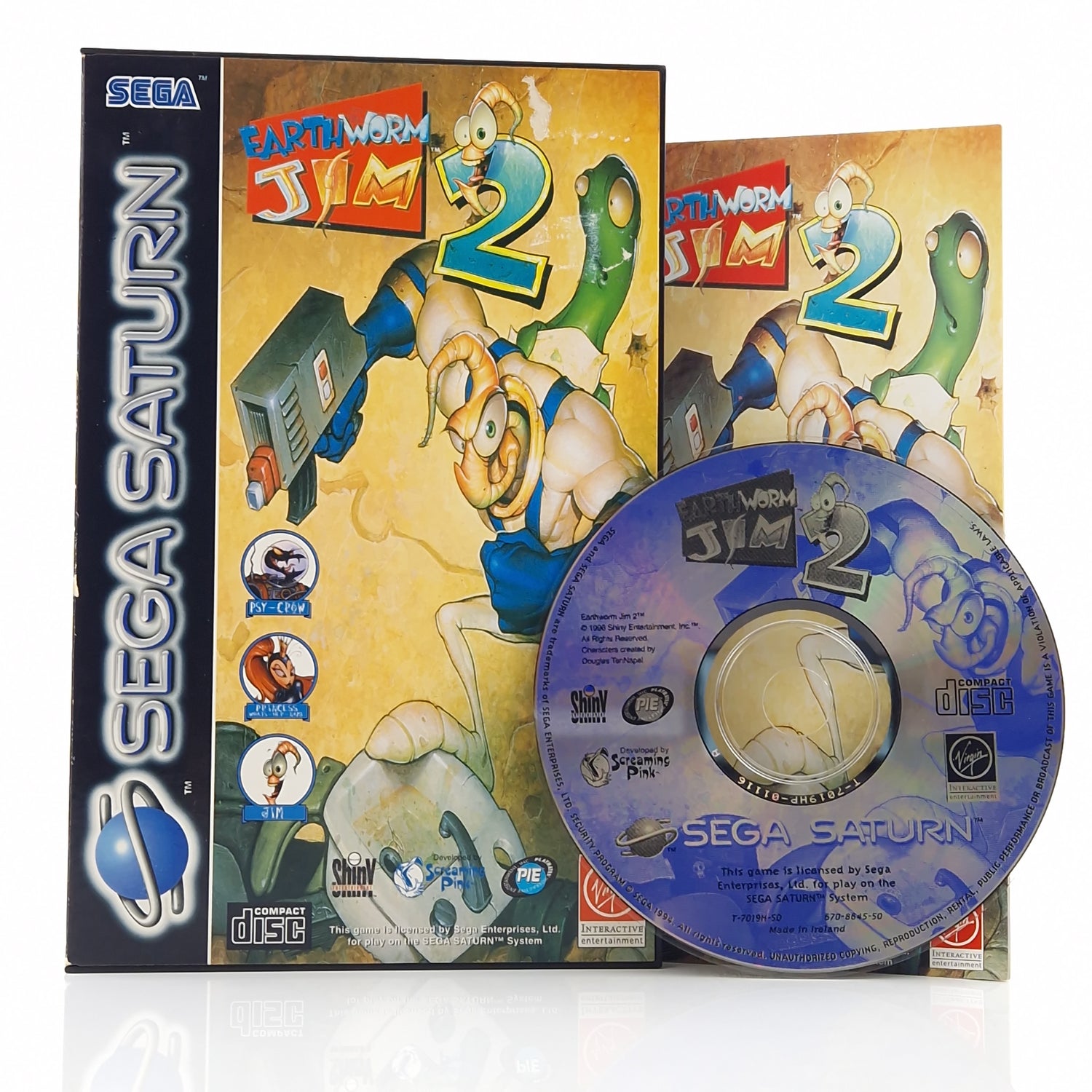 Sega Saturn Spiel : Earthworm Jim 2 - CD Disk OVP Anleitung PAL [2]