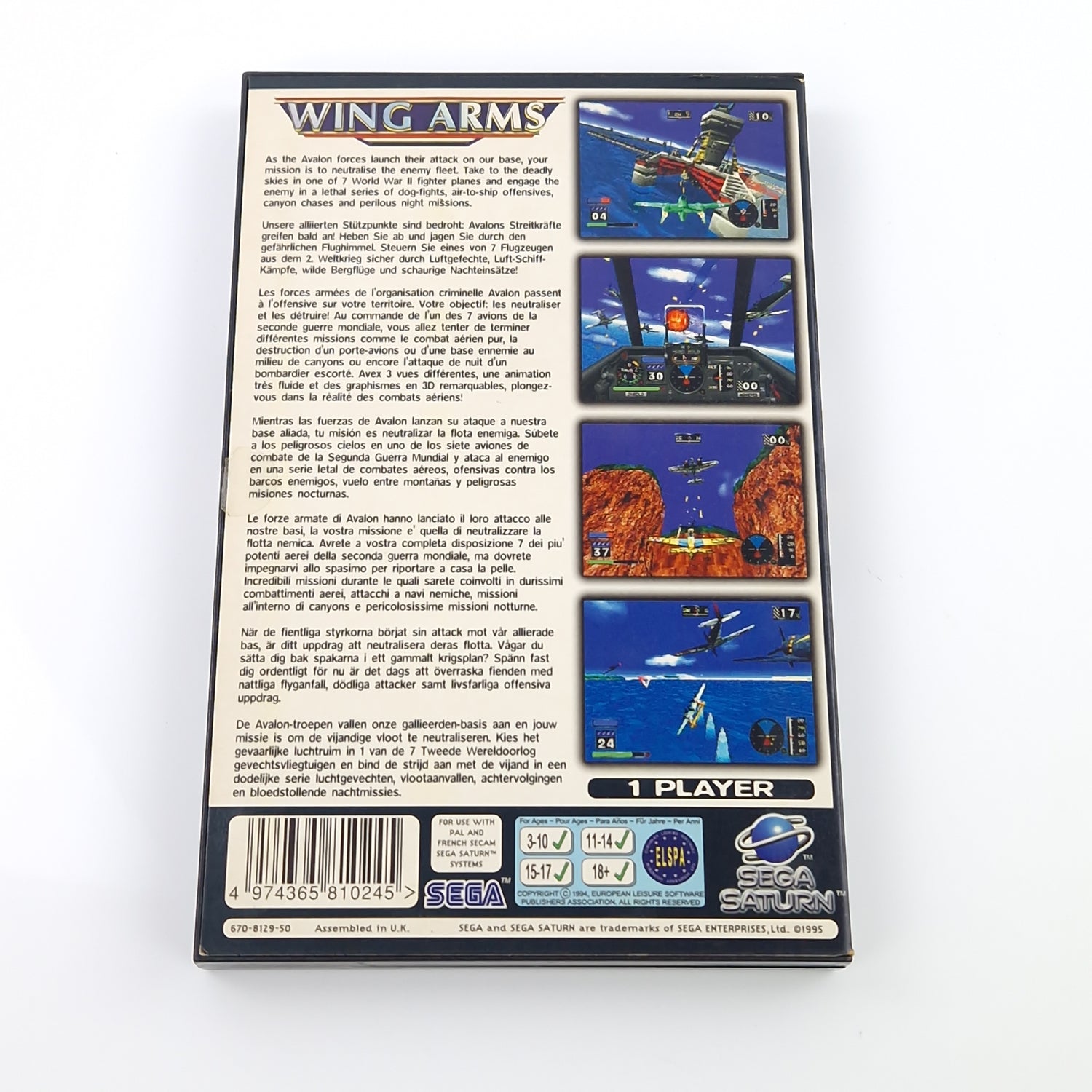 Sega Saturn Spiel : Wing Arms - CD Disk OVP Anleitung