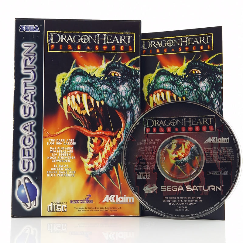 Sega Saturn Spiel : Dragon Heart Fire & Steel - CD Disk Anleitung OVP | PAL Game