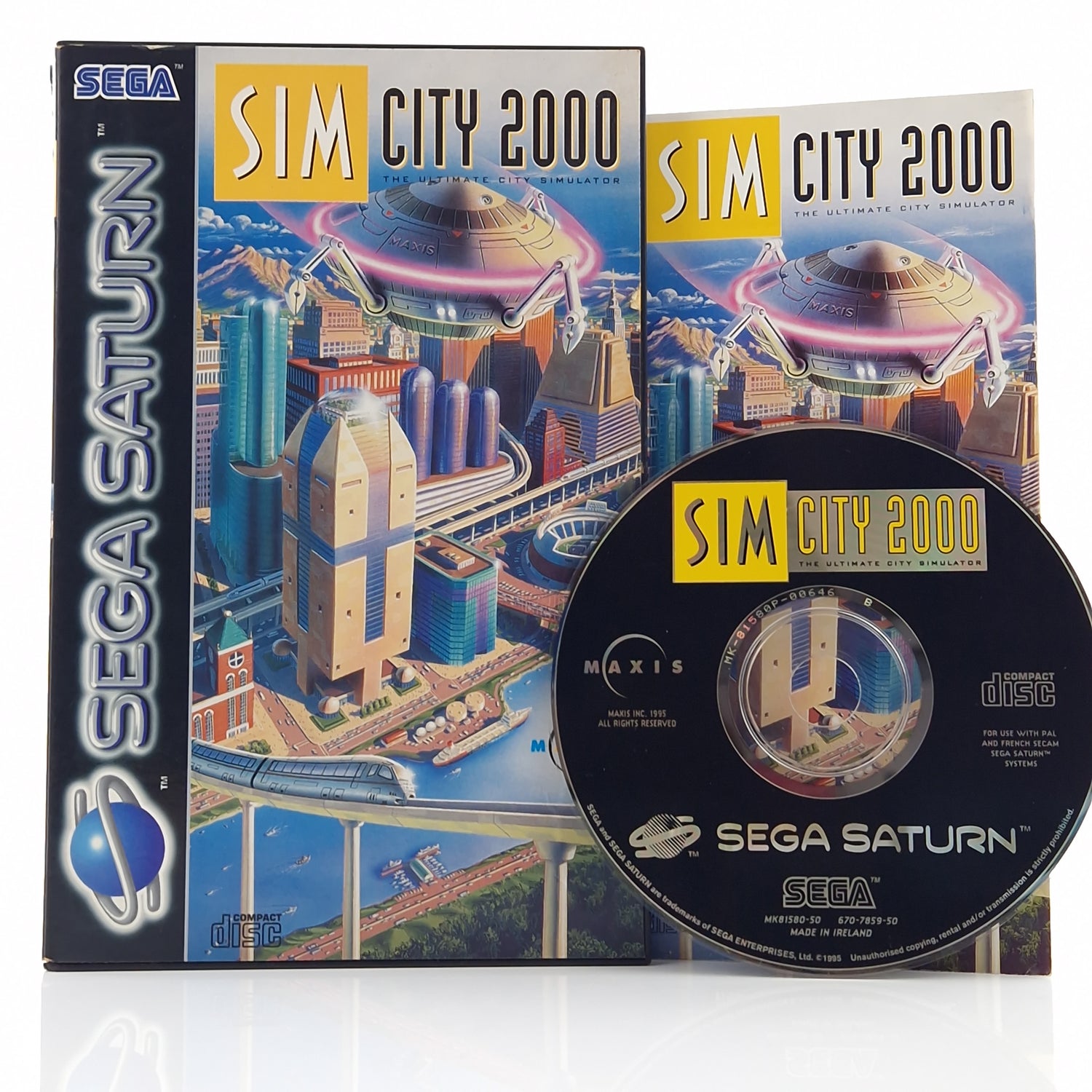 Sega Saturn Spiel : Sim City 2000 - CD Disk Anleitung OVP | PAL Game Simulation