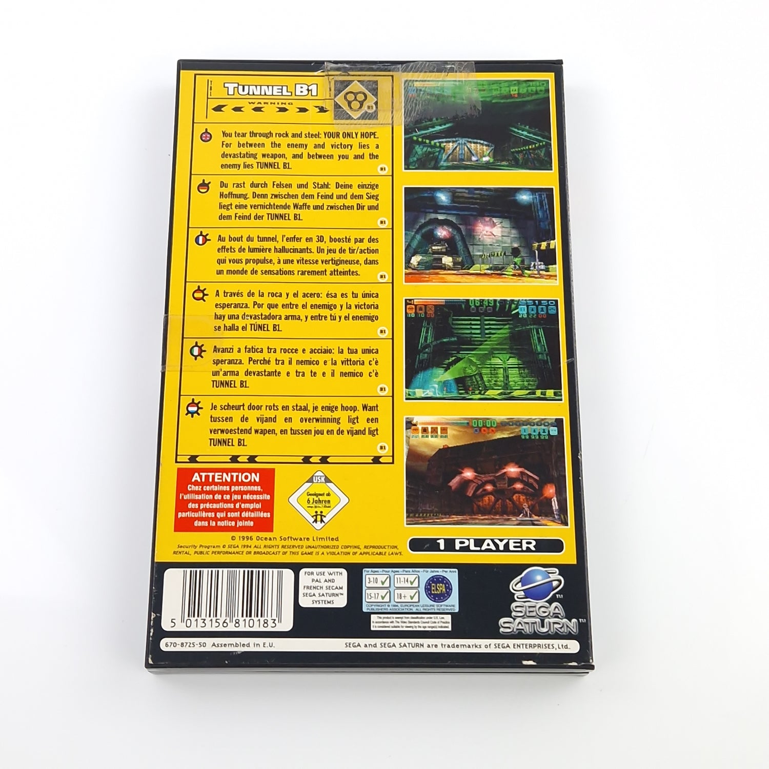 Sega Saturn Spiel : Tunnel B1 - CD Disk Anleitung OVP | PAL Ocean