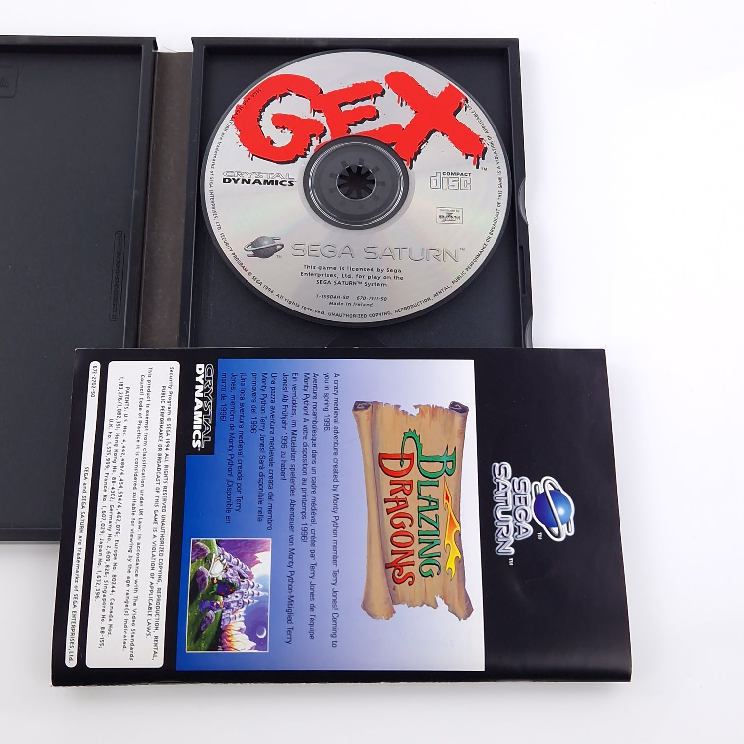 Sega Saturn Spiel : GEX - CD Disk Anleitung OVP / Crystal Dynamics Game PAL