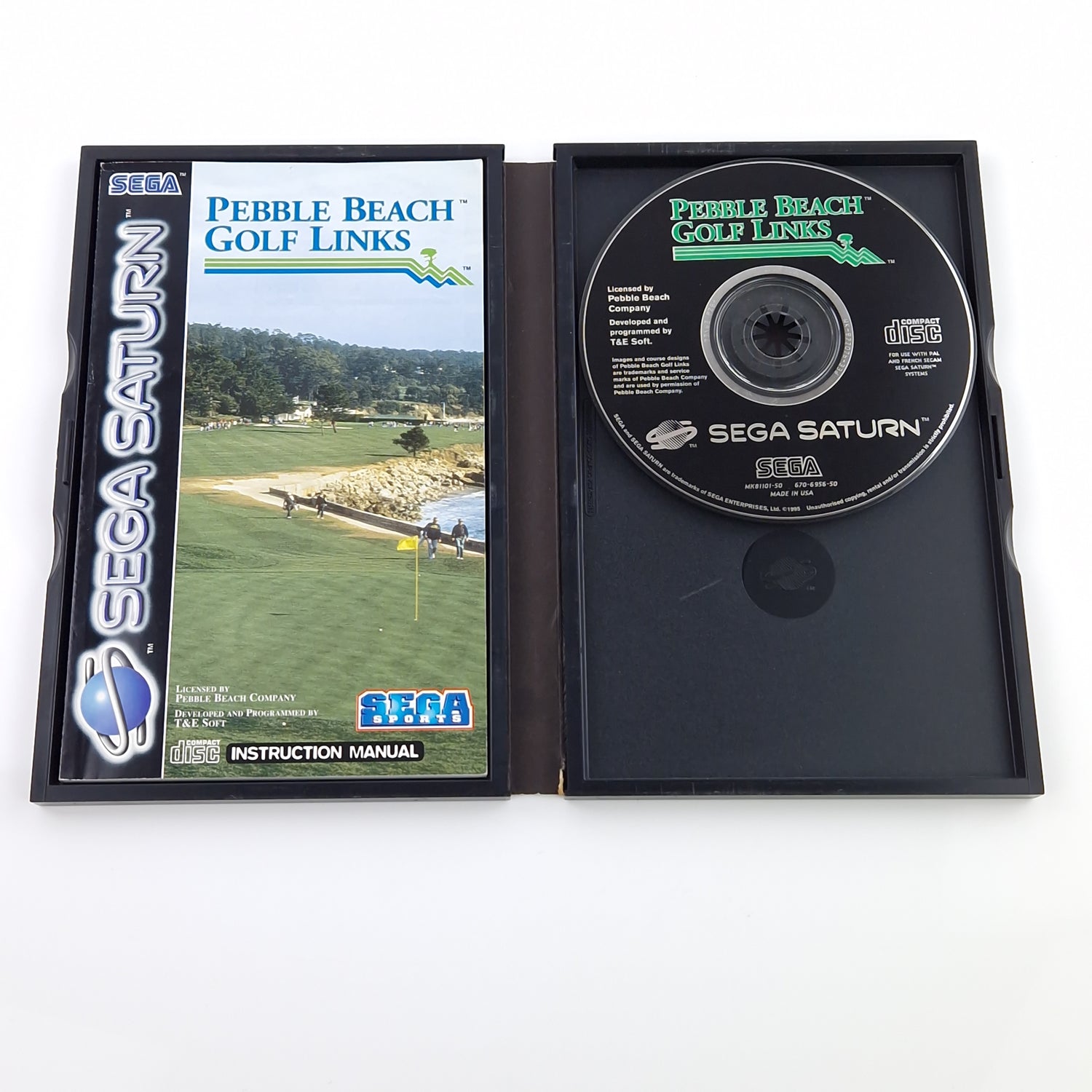 Sega Saturn Spiel : Pebble Beach Golf Links - CD Disk Anleitung OVP / Game PAL