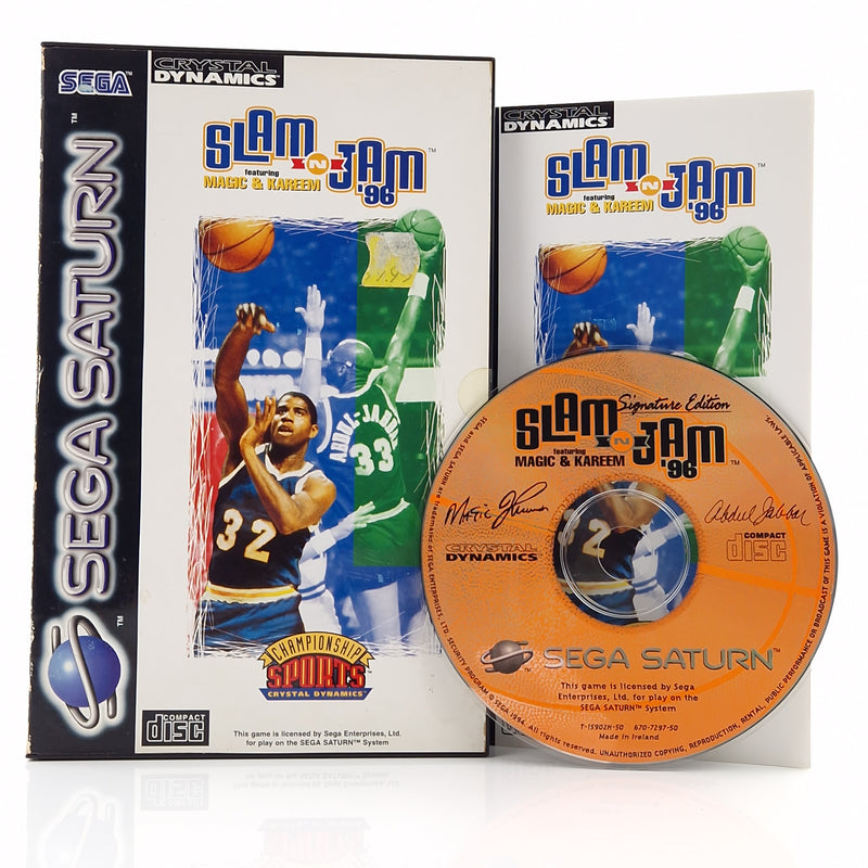 Sega Saturn Spiel : Slam N Jam 96 - CD Disk Anleitung OVP / Basketball Game PAL