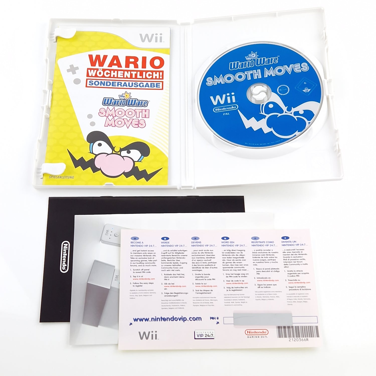 Nintendo Wii Spiel : Warioware Smooth Moves  - CD Anleitung OVP / Wii U kompa.