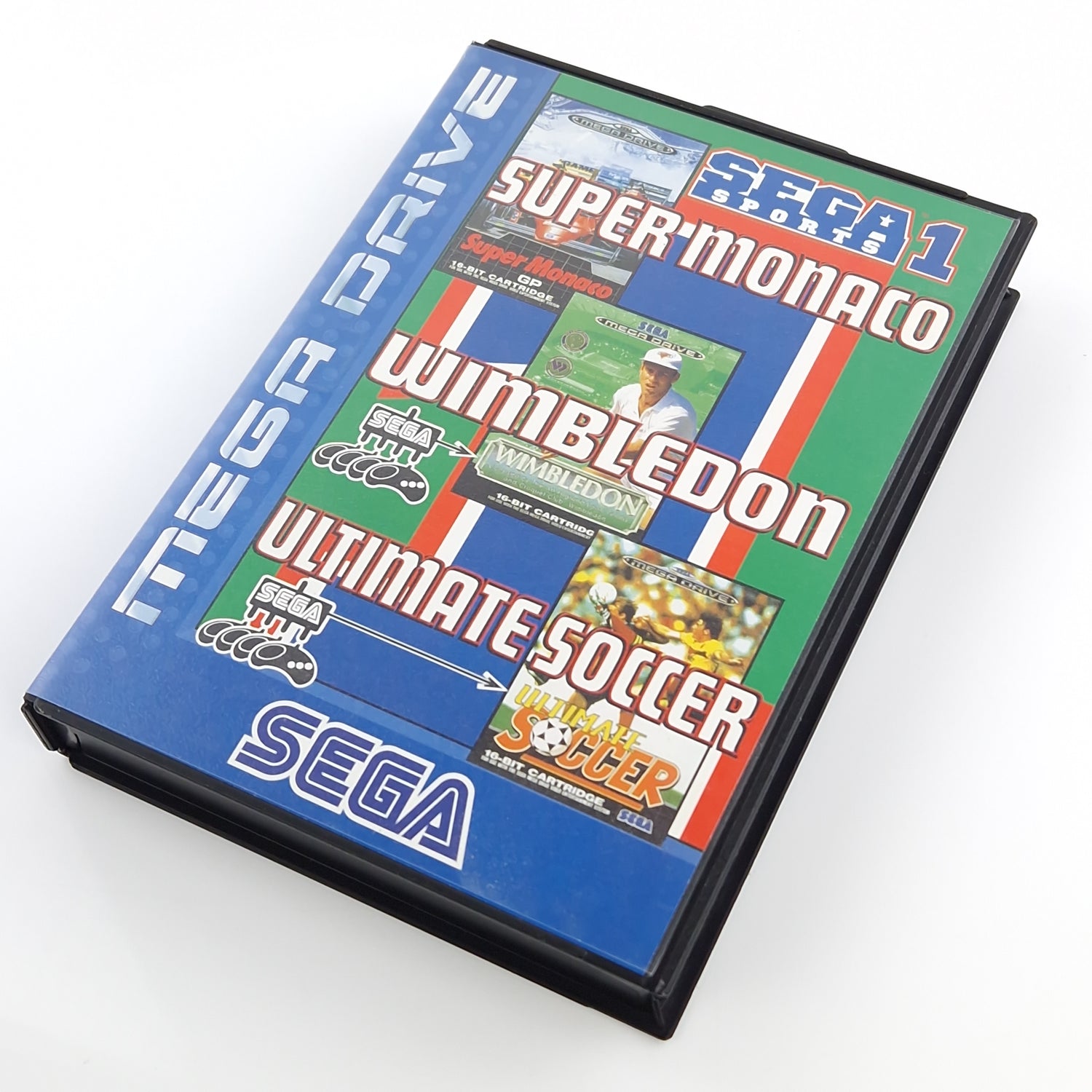 Sega Mega Drive Spiel : Sega Sports 1 - Super Monaco, Wimbledon, Soccer OVP PAL