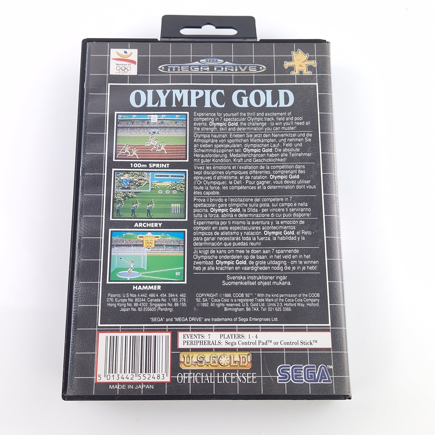 Sega Mega Drive Spiel : Olympic Gold Barcelona 92 - MD Modul Anleitung OVP PAL