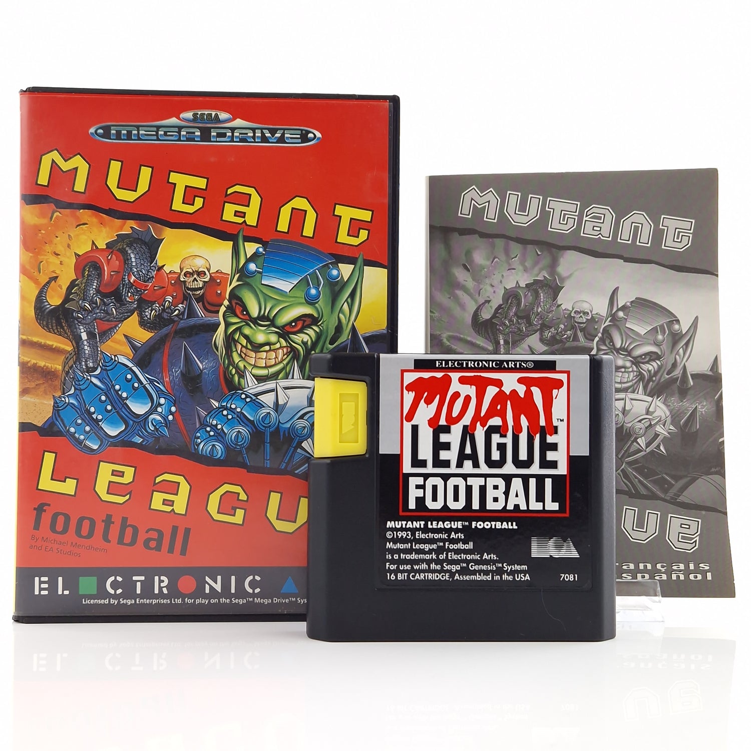 Sega Mega Drive Spiel : Mutant League Football - MD Modul Anleitung OVP PAL