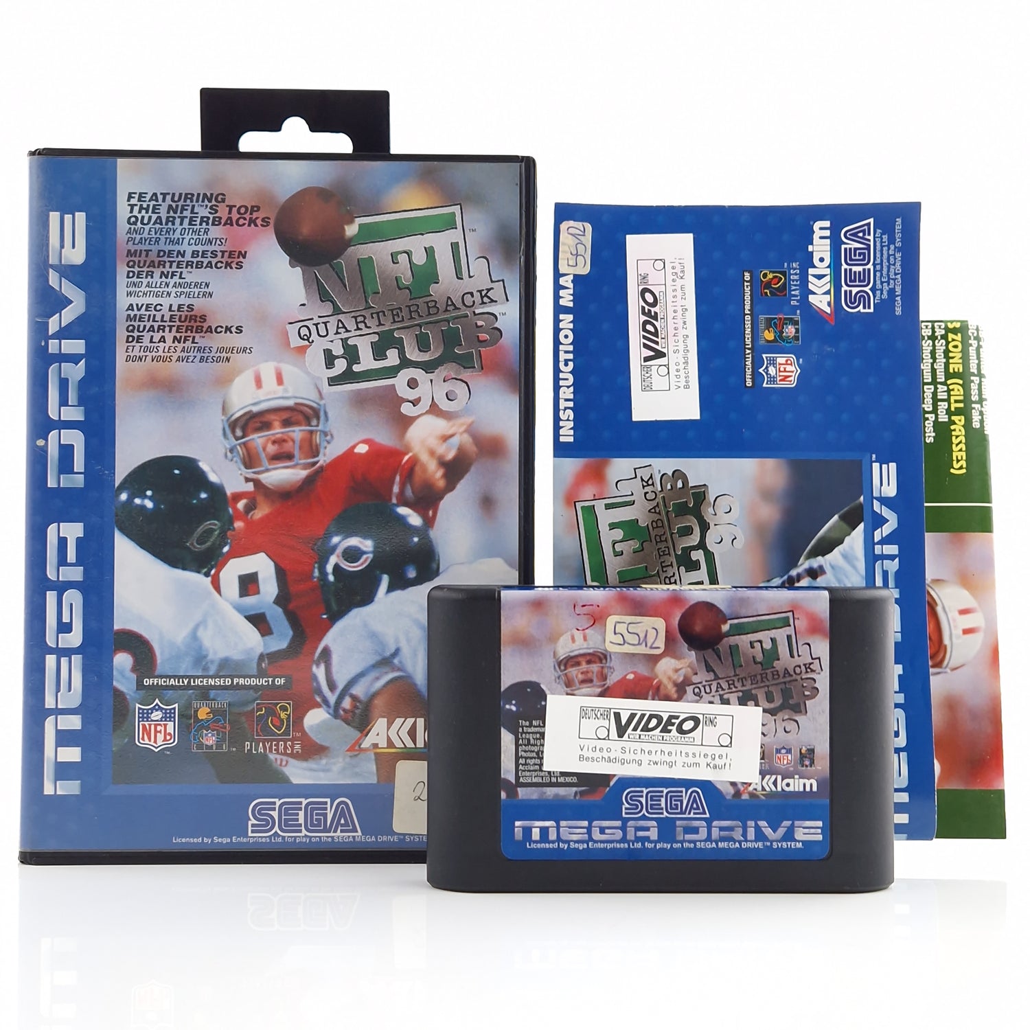 Sega Mega Drive Spiel : NFL Quarterback Club 96 - MD Modul Anleitung OVP PAL