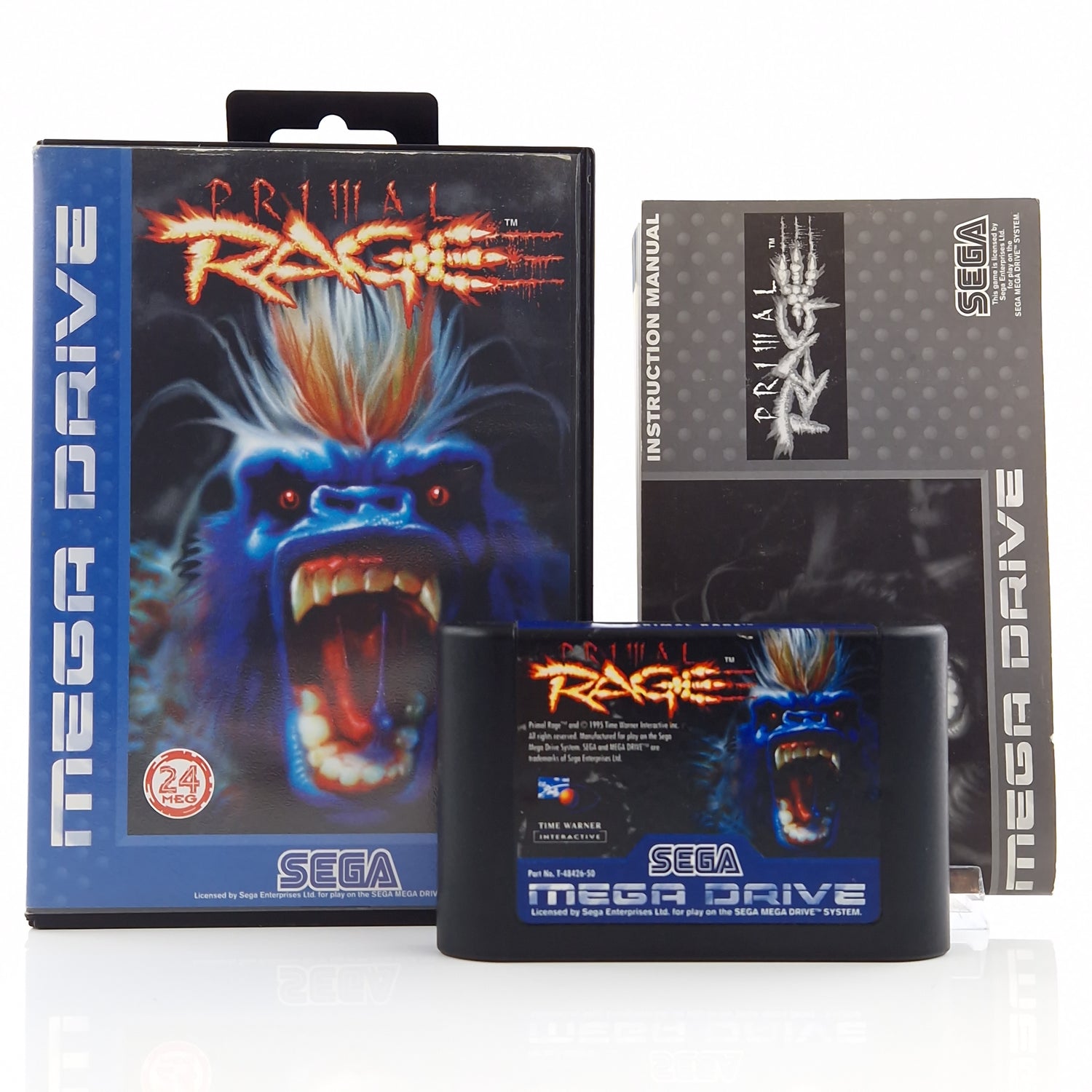 Sega Mega Drive Spiel : Primal Rage - MD Cartridge Modul Anleitung OVP PAL