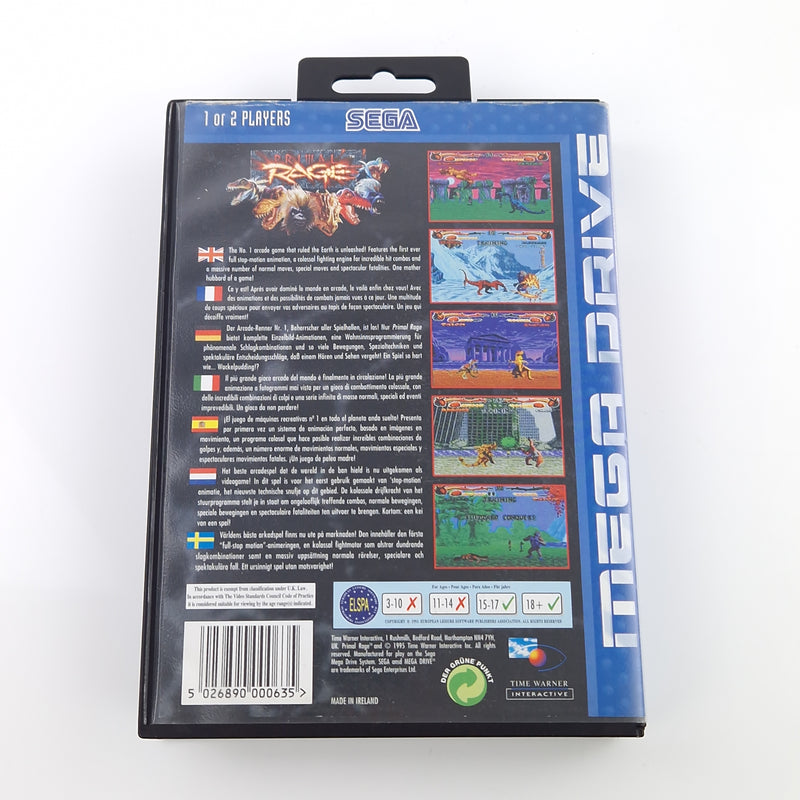 Sega Mega Drive Spiel : Primal Rage - MD Cartridge Modul Anleitung OVP PAL