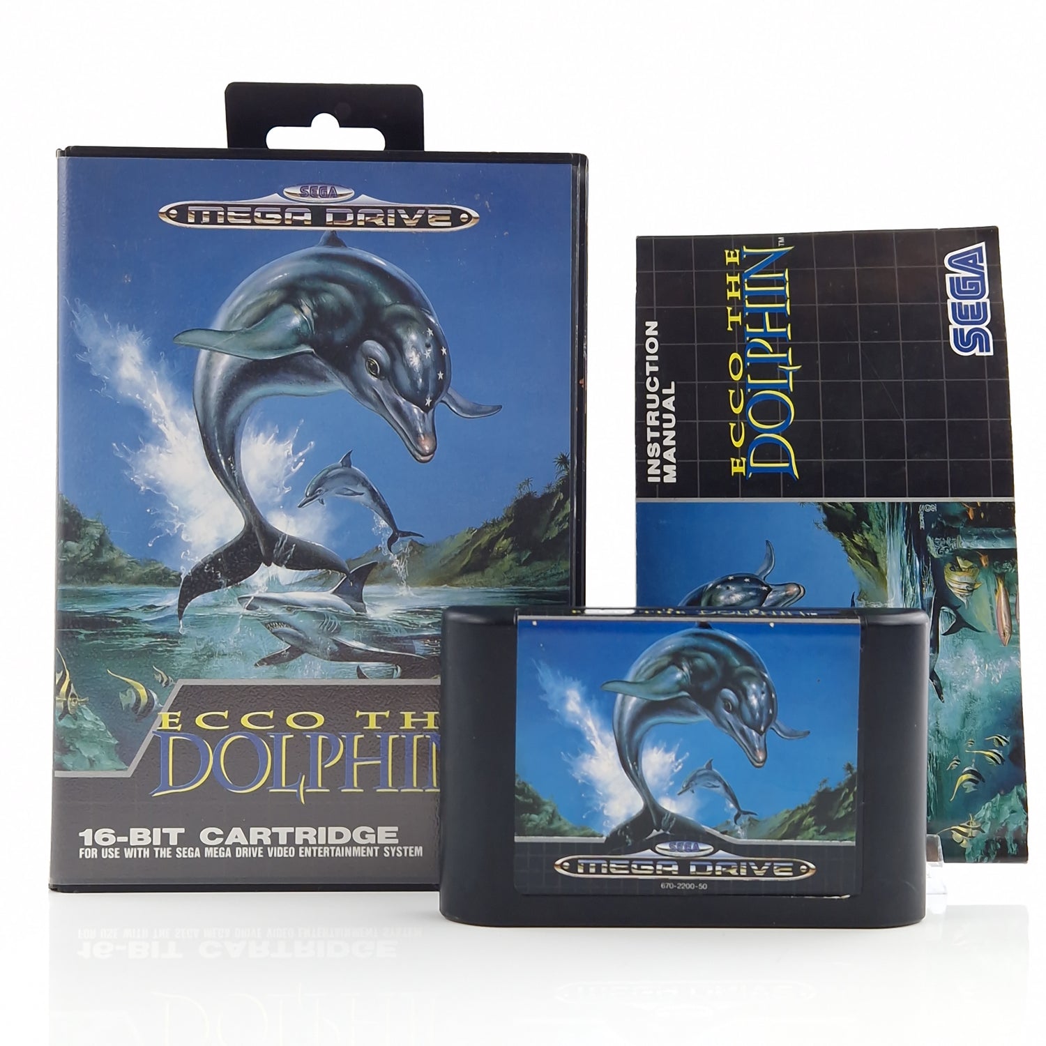 Sega Mega Drive Spiel : ECCO The Dolphin - MD Modul Anleitung OVP cib PAL