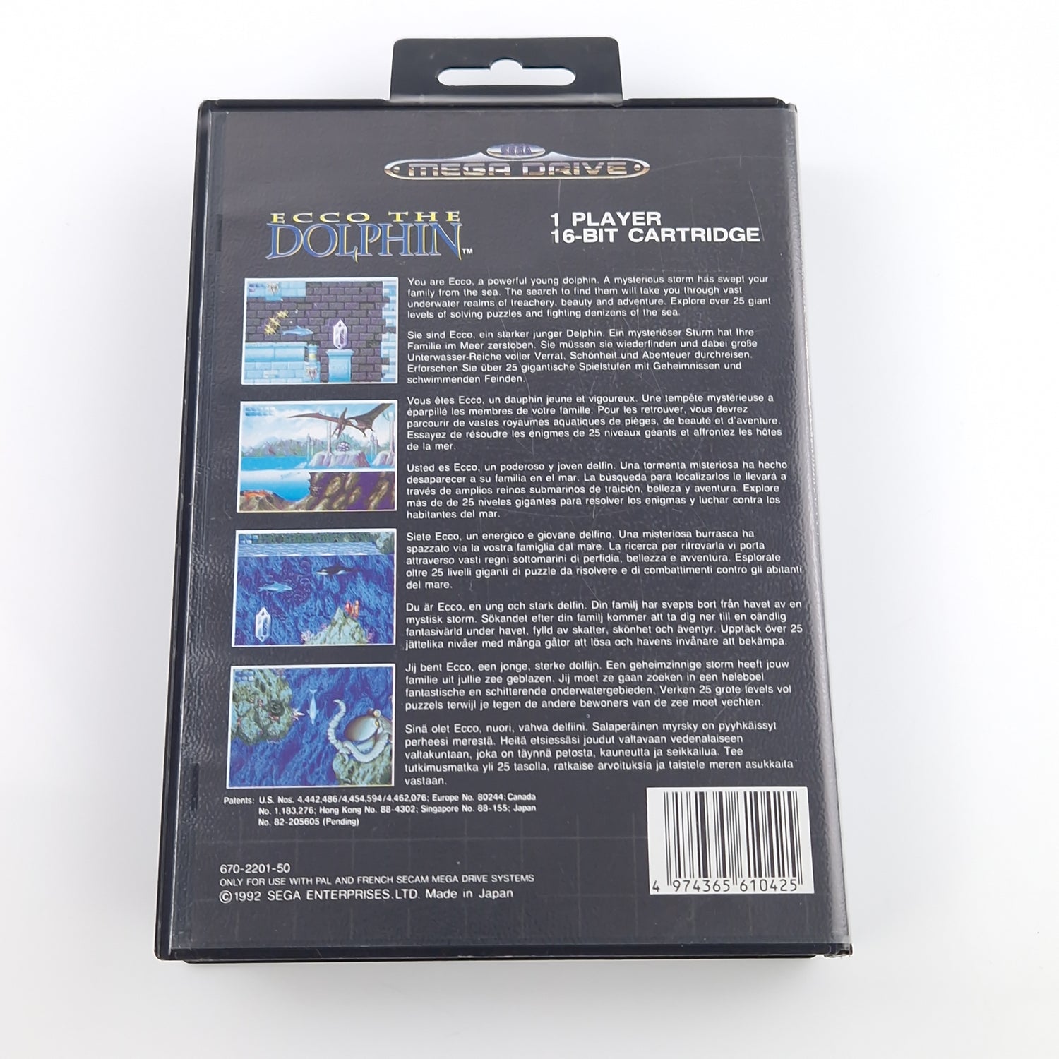 Sega Mega Drive Spiel : ECCO The Dolphin - MD Modul Anleitung OVP cib PAL