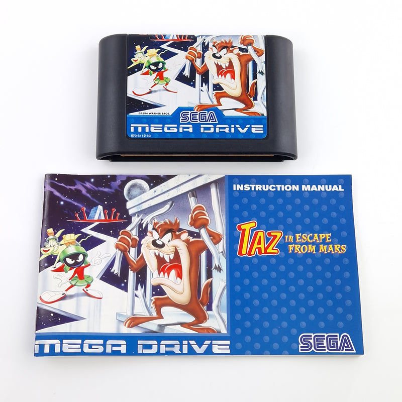 Sega Mega Drive Spiel : TAZ in Escape from Mars - MD Modul Anleitung OVP cib PAL