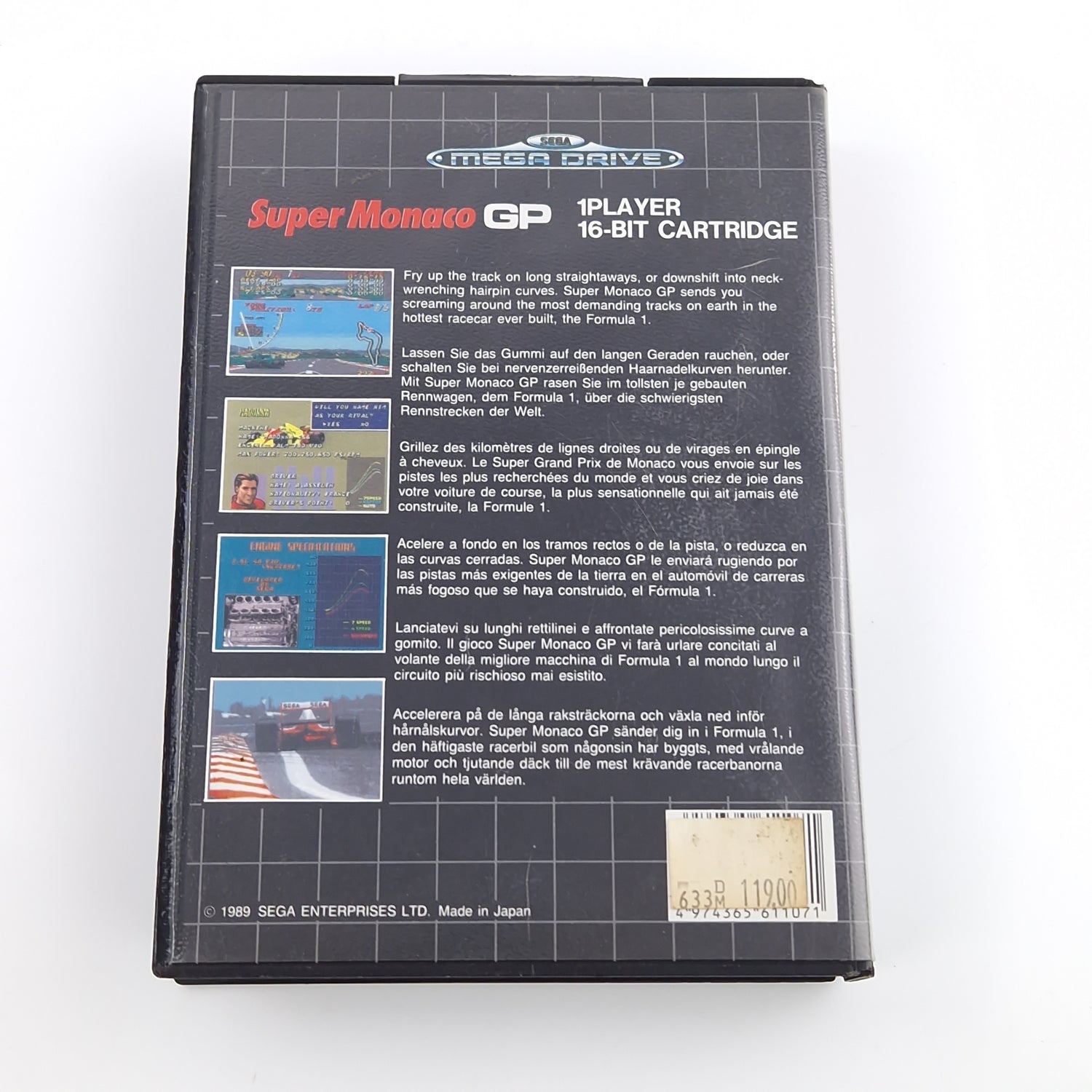 Sega Mega Drive Spiel : Super Monaco GP - MD Modul Anleitung OVP cib PAL