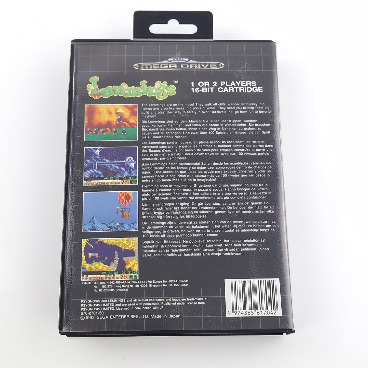 Sega Mega Drive Spiel : Action-Puzzle Lemmings - MD Modul Anleitung OVP cib PAL