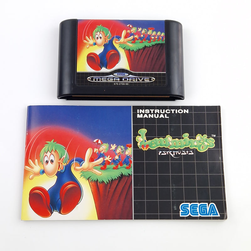 Sega Mega Drive Spiel : Action-Puzzle Lemmings - MD Modul Anleitung OVP cib PAL