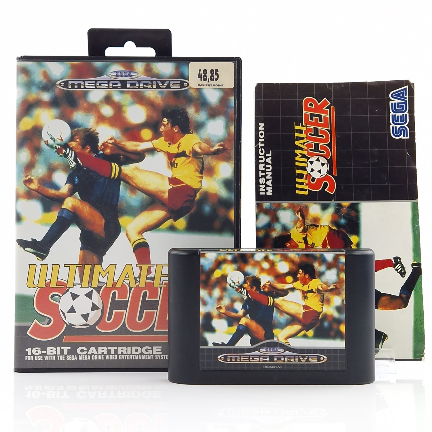 Sega Mega Drive Spiel : Ultimate Soccer - MD Modul Anleitung OVP Fußball PAL