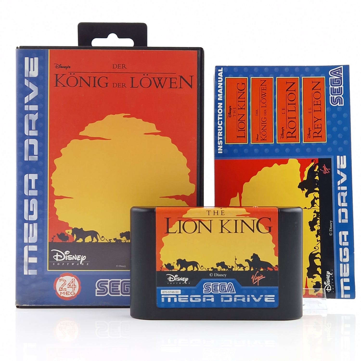 Sega Mega Drive Spiel : König der Löwen - MD Modul Anleitung OVP PAL